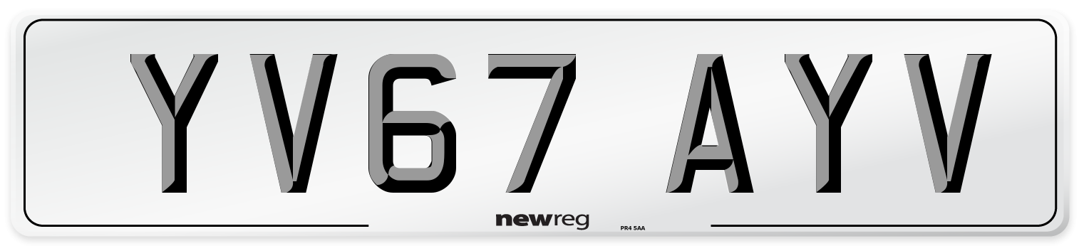 YV67 AYV Number Plate from New Reg
